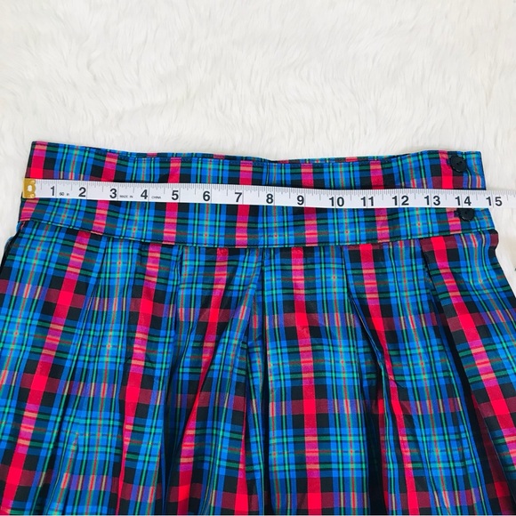 VINTAGE 90s Blue Red Plaid Midi Skirt Deadstock‎ Holiday Christmas Size 8 New - Picture 14 of 15